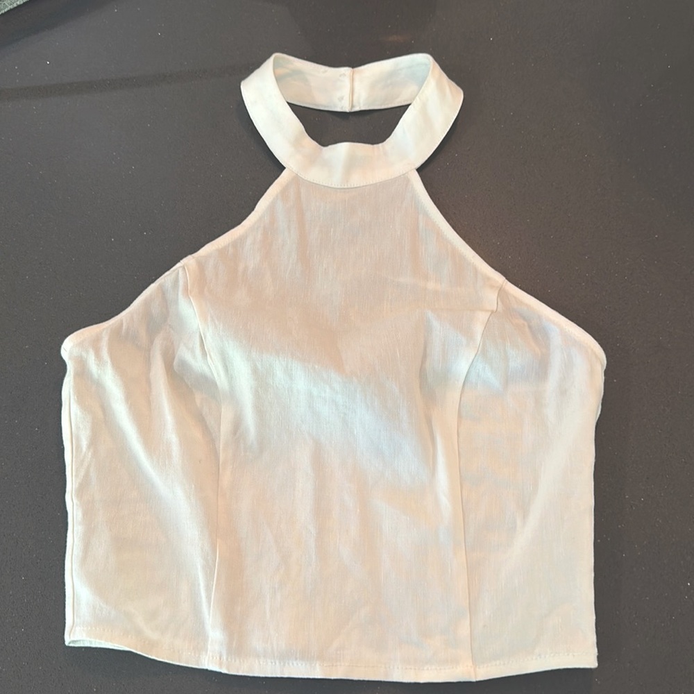 Linen SEXY cropped halter top